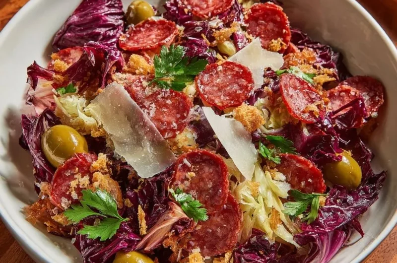 Crispy Radicchio Salami Salad