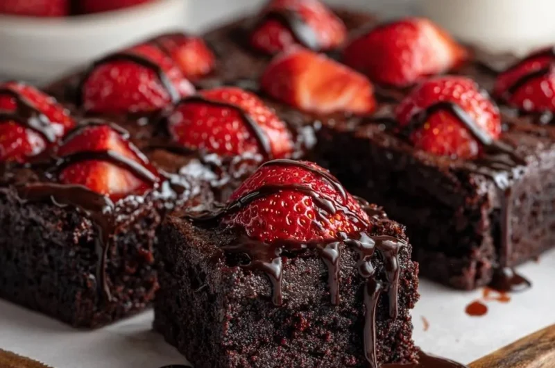 Fudgy Strawberry Chocolate Brownies