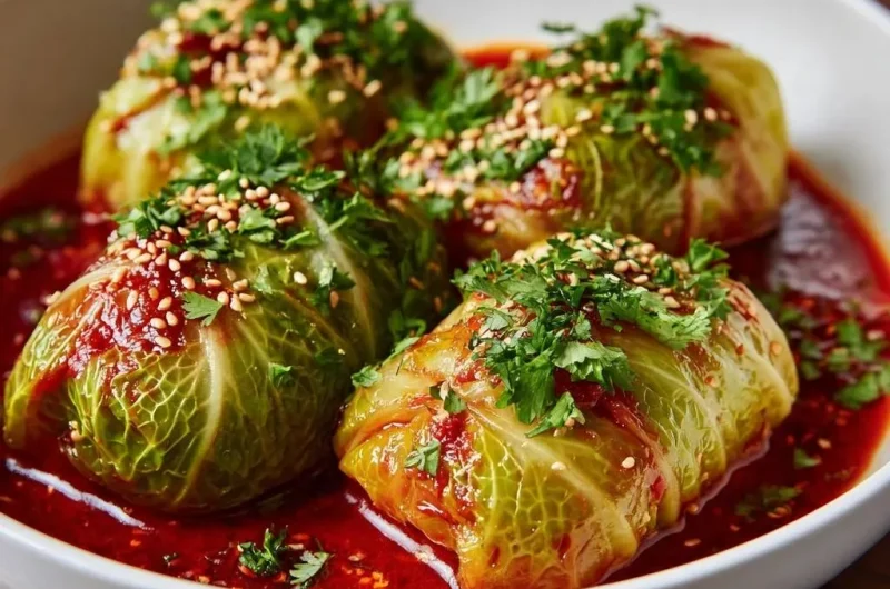 Gochujang Beef Cabbage Rolls