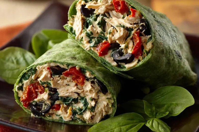 Greek Chicken Spinach Wraps