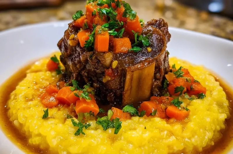 Braised Short Ribs over Saffron Risotto
