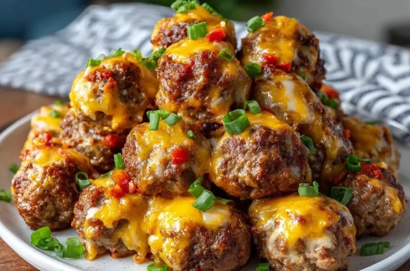 Cheesy Loaded Beef Meatballs