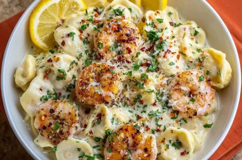 Creamy Garlic Shrimp Tortellini