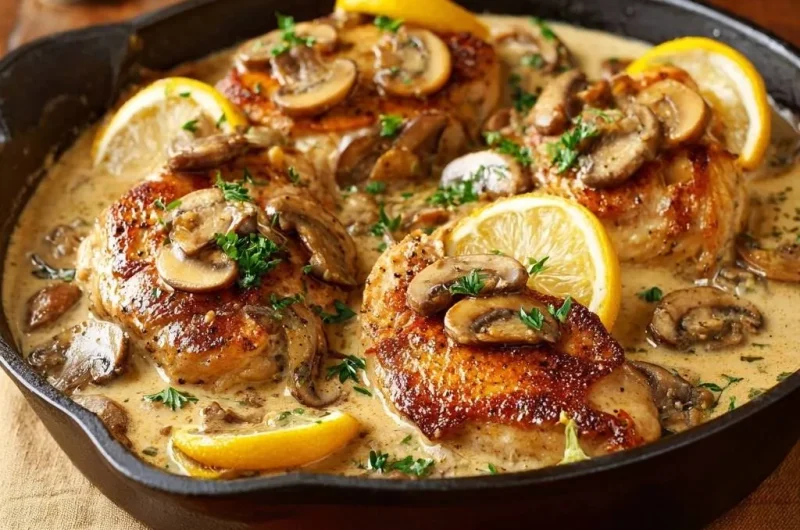 Creamy Lemon Mushroom Chicken