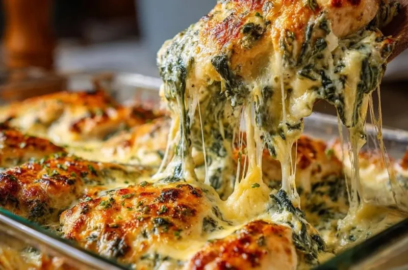 Creamy Spinach Artichoke Baked Chicken