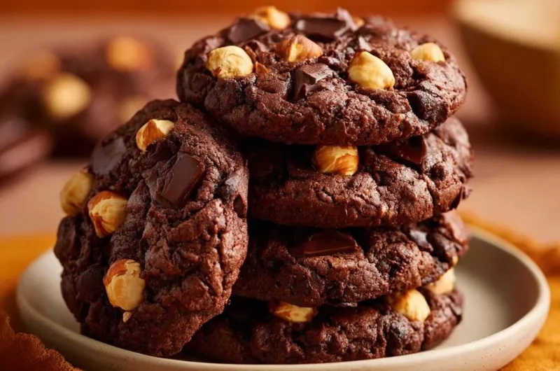 Double Chocolate Hazelnut Cookies