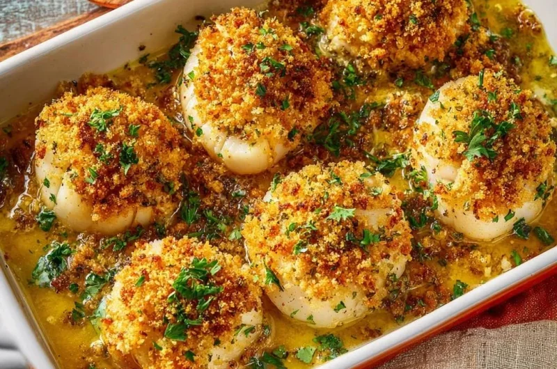 Garlic Butter Baked Scallops