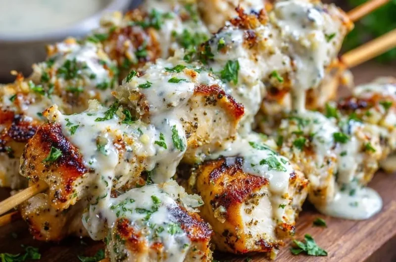 Garlic Herb Chicken Skewers