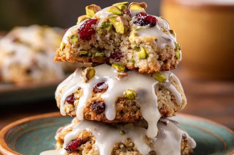 Glazed Pistachio Cranberry Scones