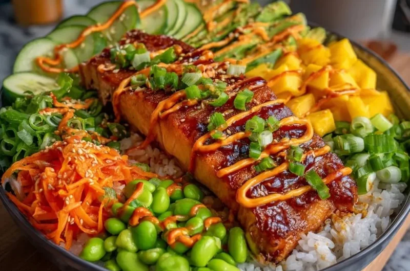 Glazed Salmon Poke Bowls