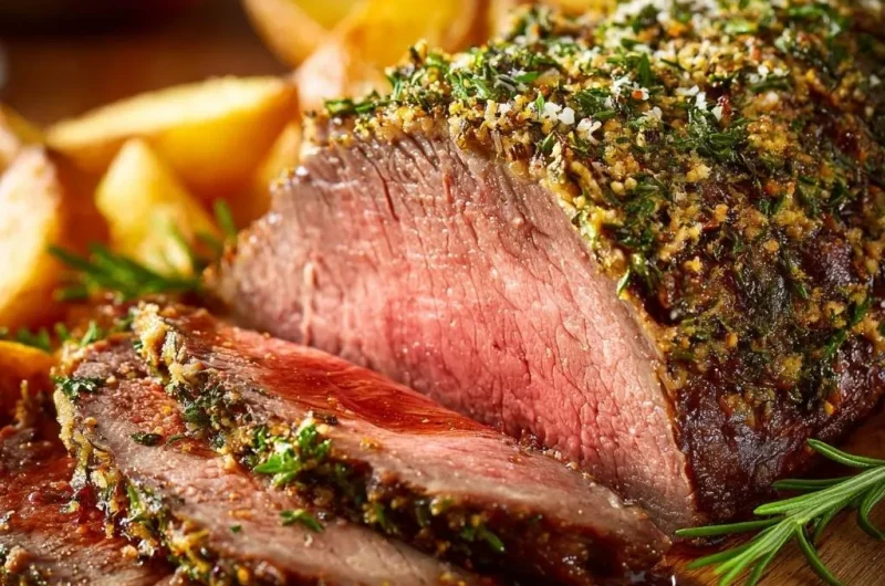 Herb Crusted Roast Beef with Golden Potatoes