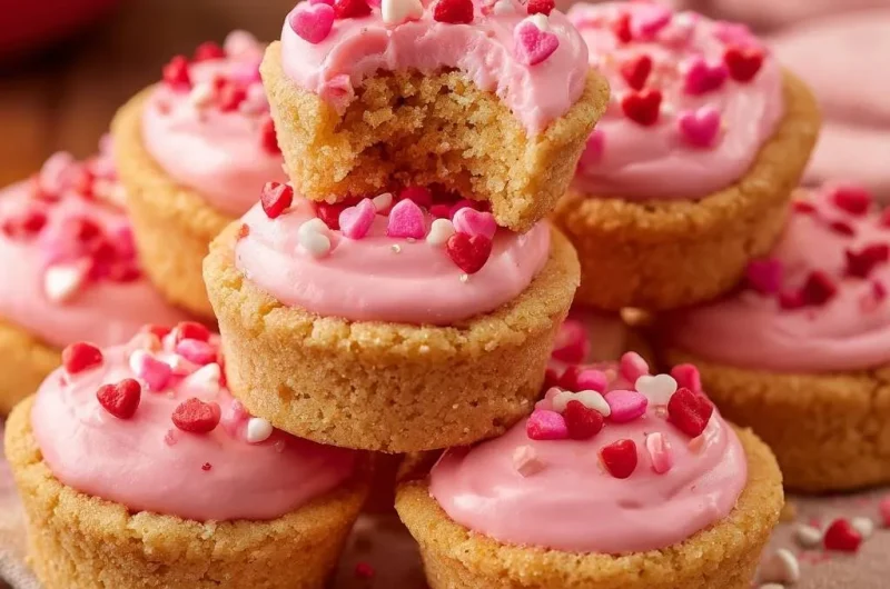Pink Frosting Sugar Cookie Cups