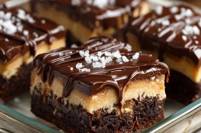 Salted Caramel Layered Brownies