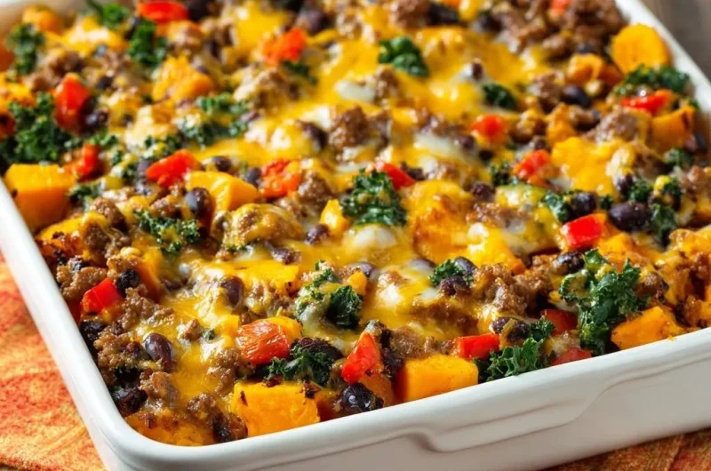 Cheesy Sweet Potato and Beef Bake