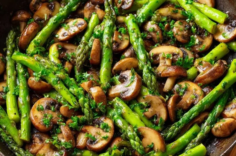 Garlic Butter Mushroom and Asparagus Sauté