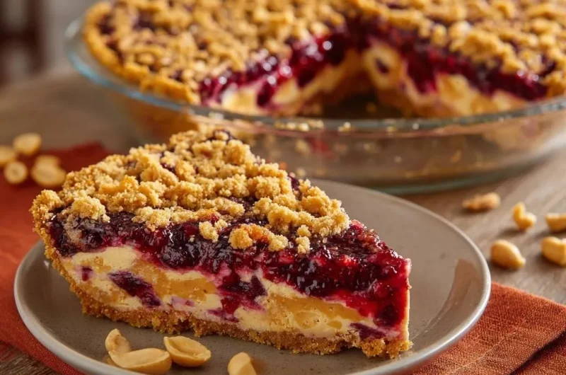 Peanut Butter Berry Crumble Pie