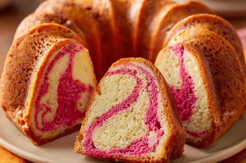Raspberry Swirl Bundt Cake