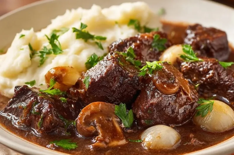 Slow-Braised Beef Bourguignon