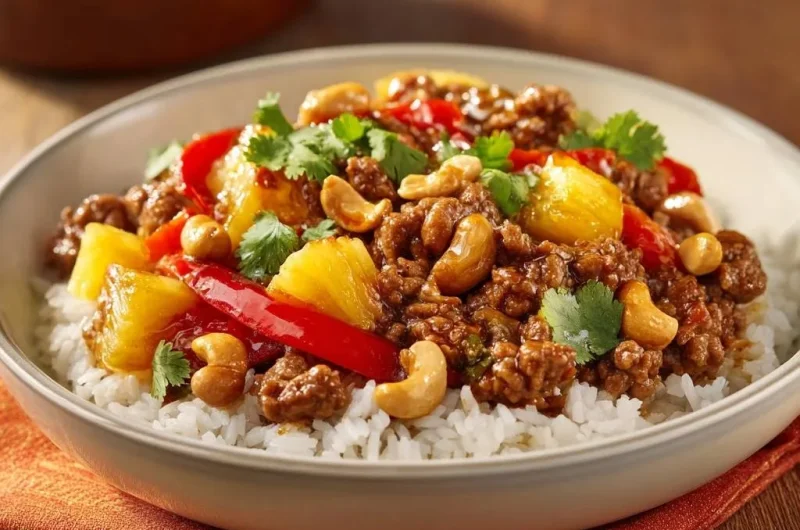 Sweet and Sour Ground Beef Stir Fry