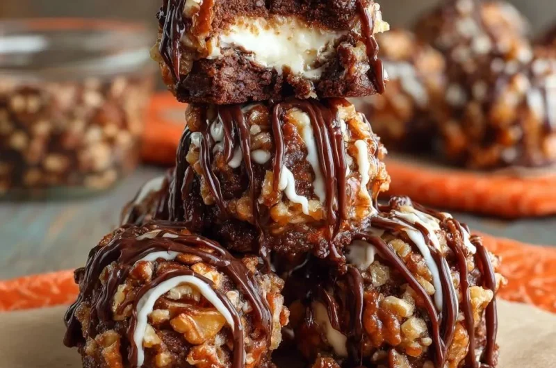 Pecan Crusted Cheesecake Stuffed Brownie Bites