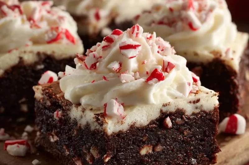 Peppermint Frosted Fudge Brownies