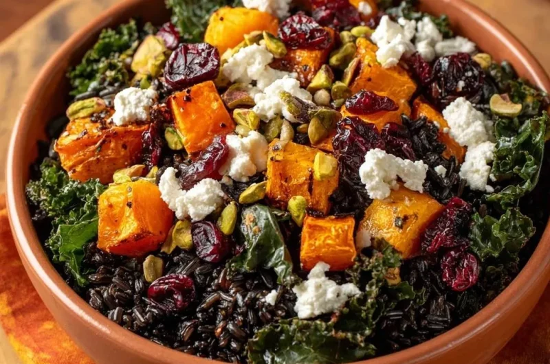 Roasted Butternut Black Rice Kale Bowl