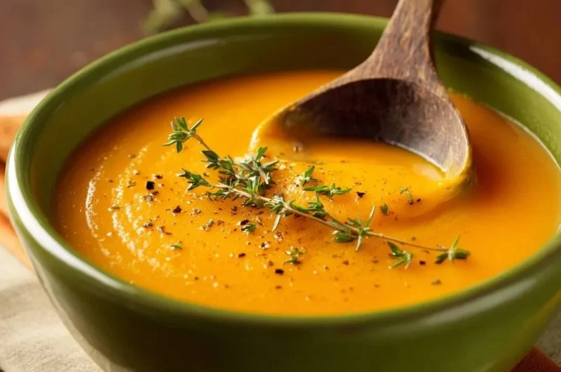 Roasted Carrot Thyme Soup