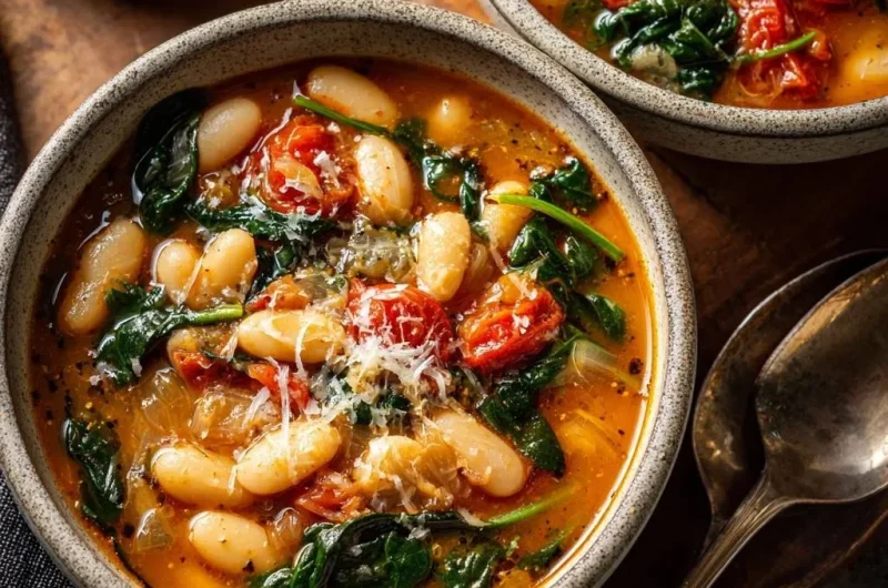 Rustic White Bean Spinach Soup