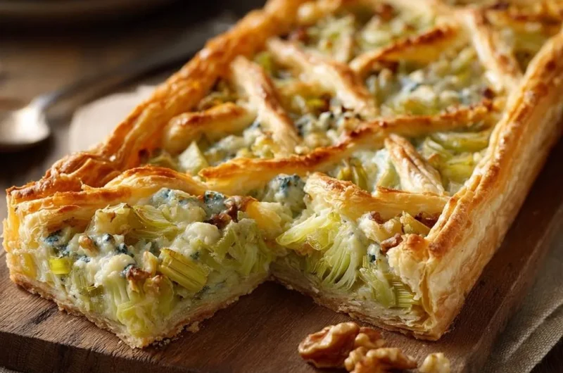Savory Leek and Blue Cheese Lattice Tart