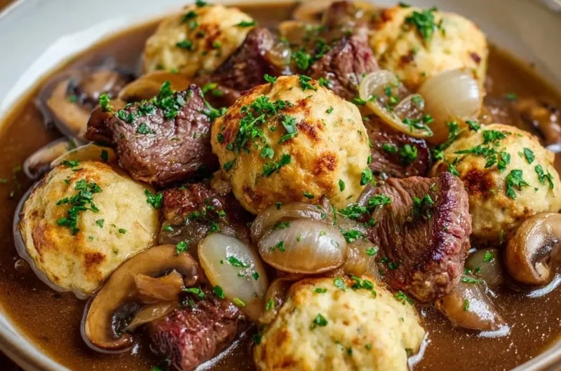 Slow-Simmered Beef Stew with Herb Dumplings