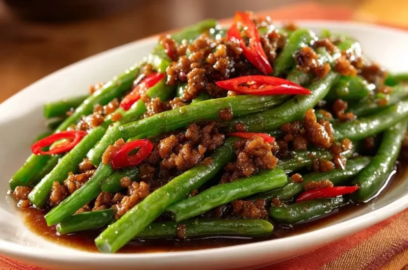 Spicy Ground Beef & Green Beans