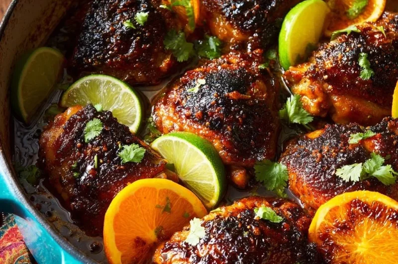 Sticky Orange Lime Chicken Thighs