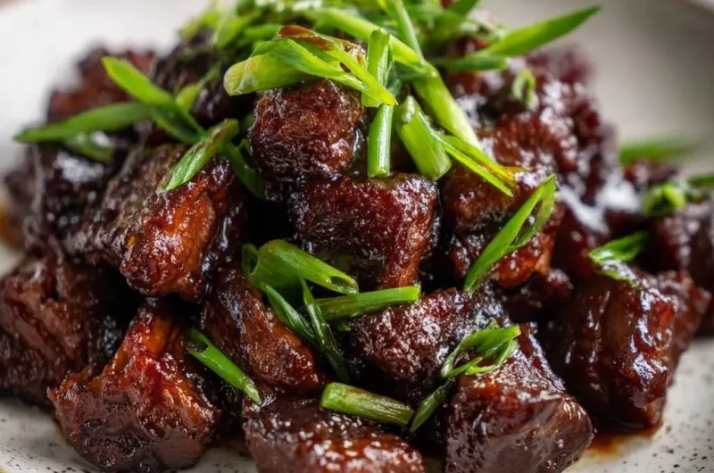 Sticky Soy Braised Beef Cubes