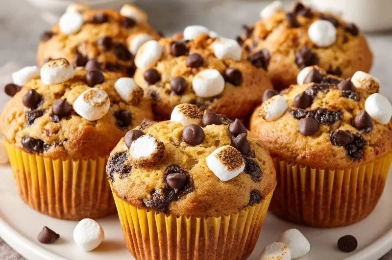 Toasted S'mores Chocolate Chip Muffins