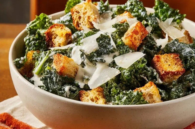 Creamy Kale Caesar Salad
