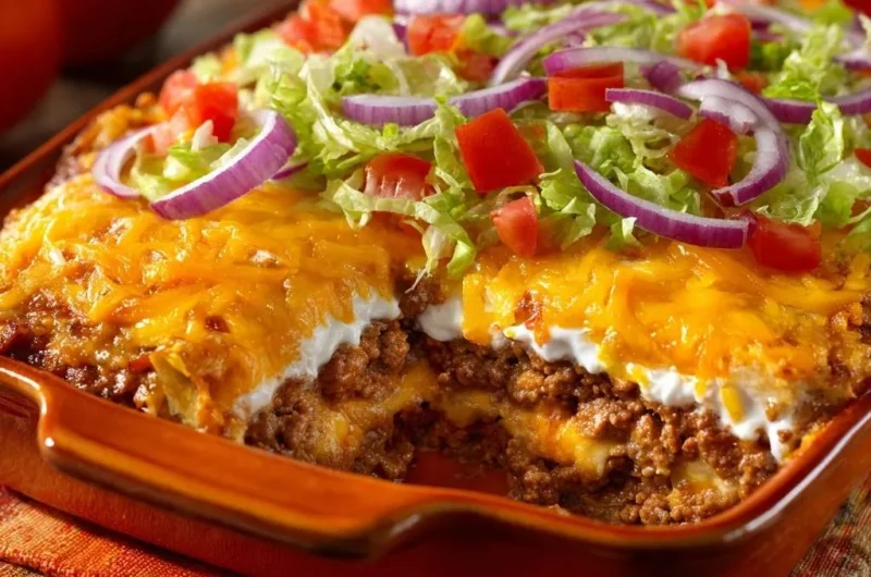 Loaded Beef Taco Bake