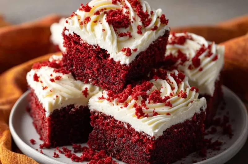 Velvet Red Sheet Cake Squares
