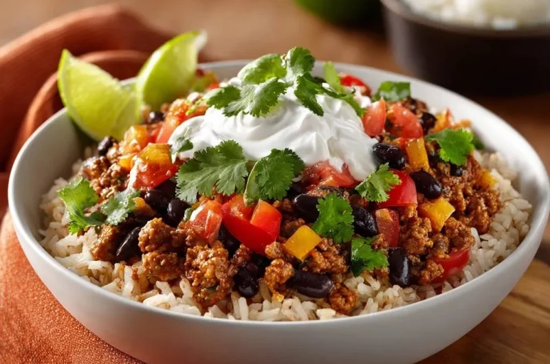 Zesty Ground Beef Burrito Bowls