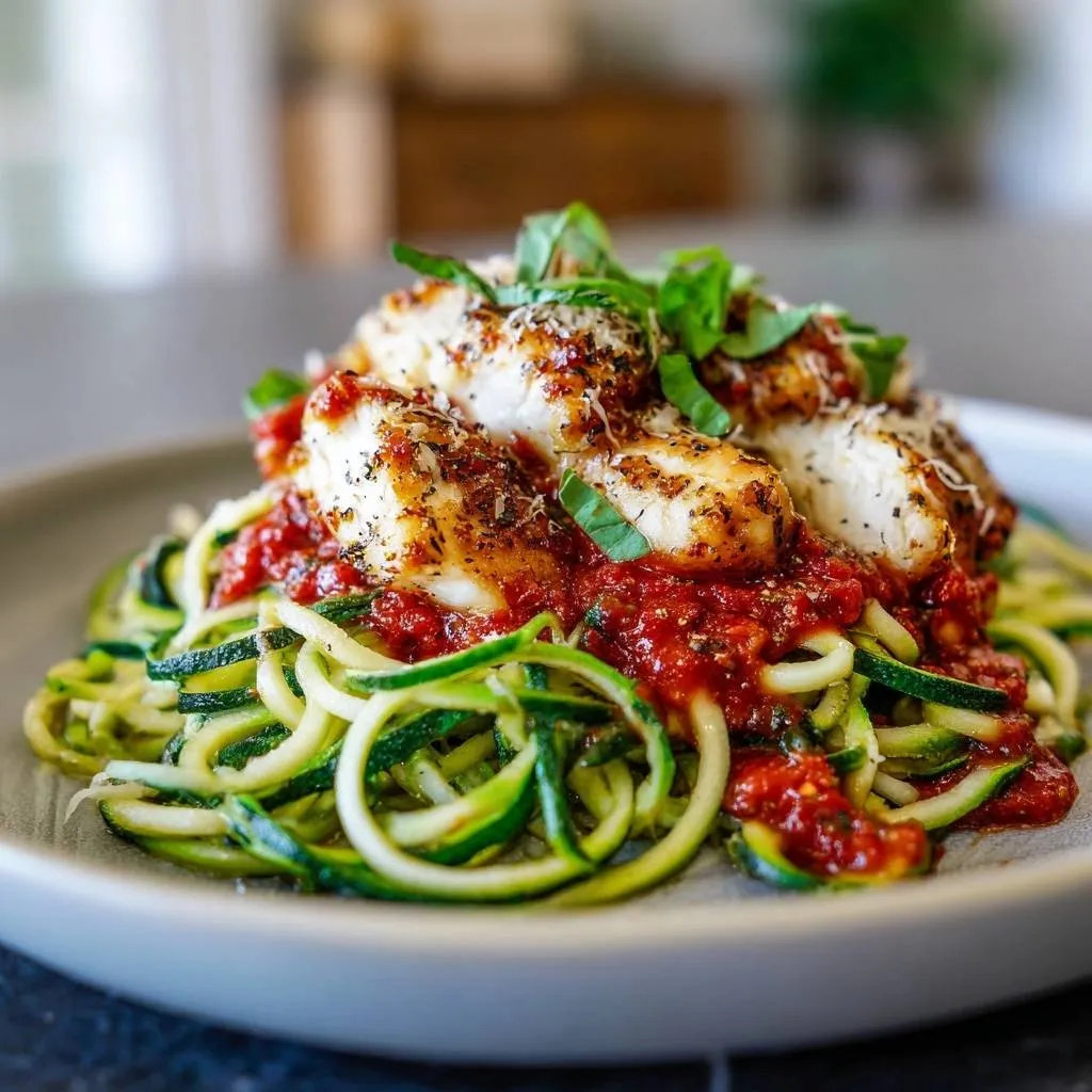 Blackened Chicken Zoodle Marinara Recipe - recipe image