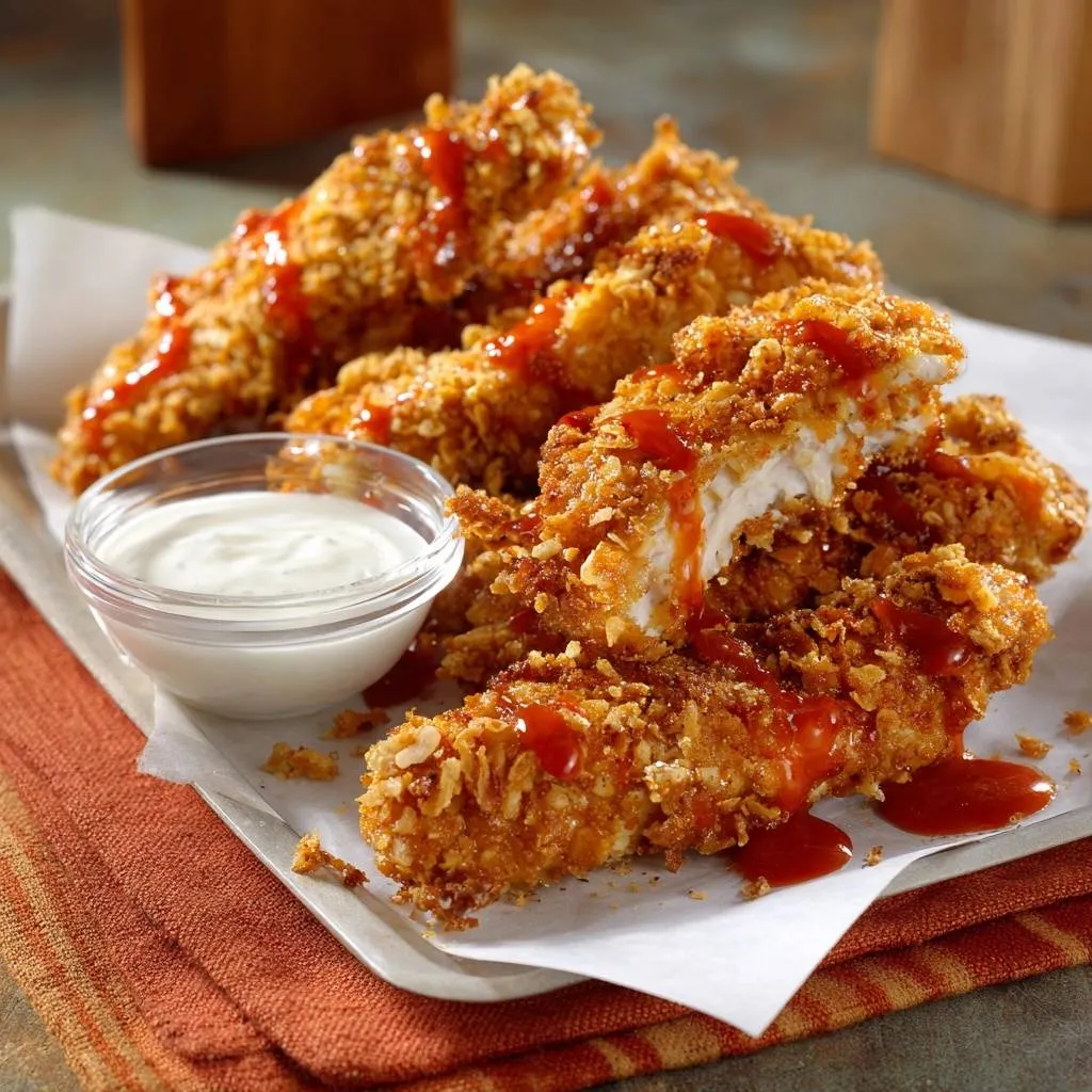 Crispy Buffalo Chicken Tenders with Shatterproof Crunch - recipe image