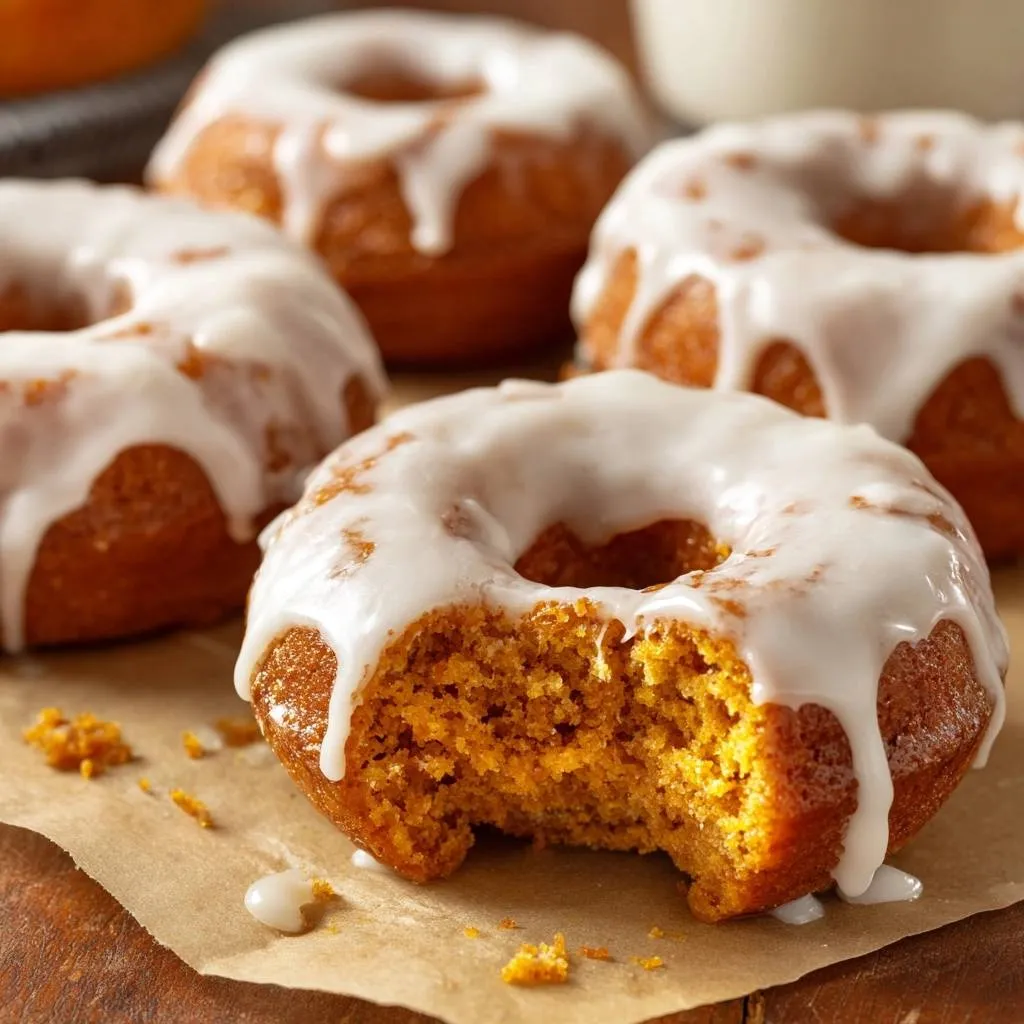 Glazed Pumpkin Donuts: Moist Baked Perfection - recipe image