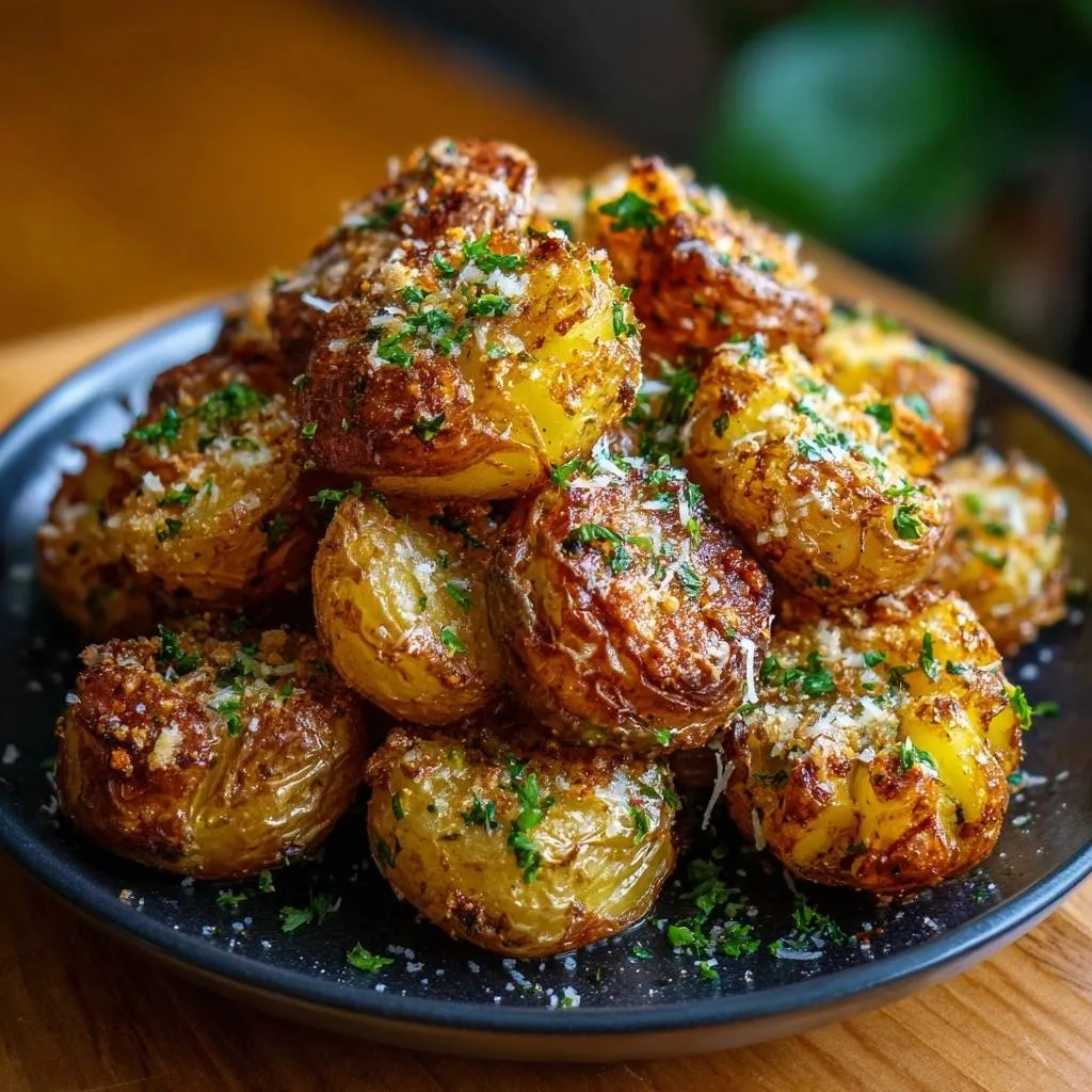 Mastering Garlic Parmesan Smashed Potatoes with the Steam-Dry Method - recipe image