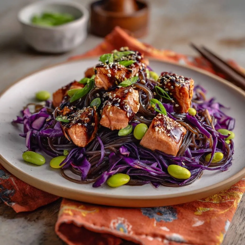 Mastering Glazed Salmon and Soba Noodle Salad - recipe image