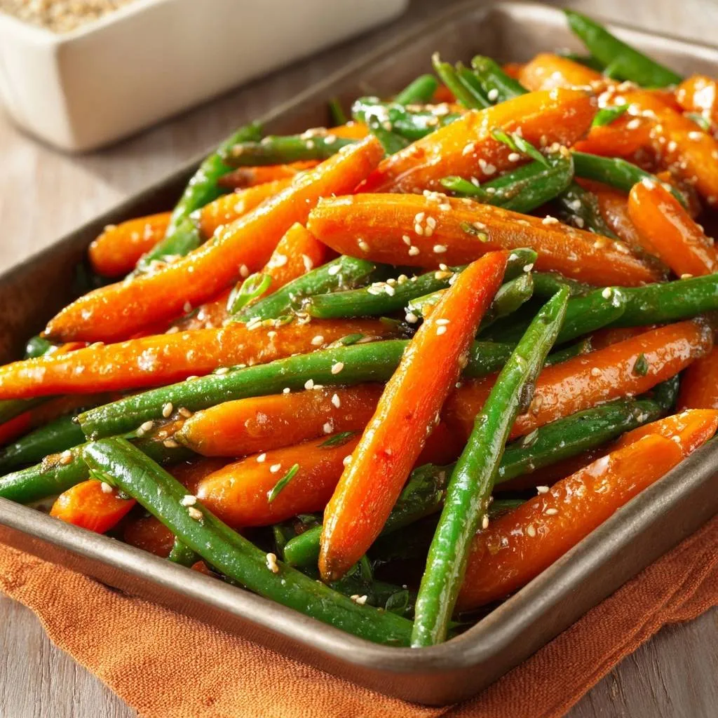 Mastering Honey Glazed Roasted Carrots and Green Beans - recipe image