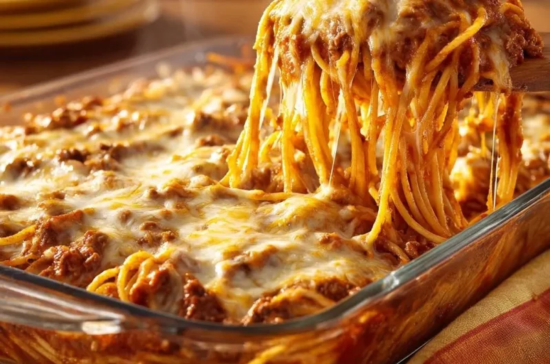 Cheesy Baked Spaghetti