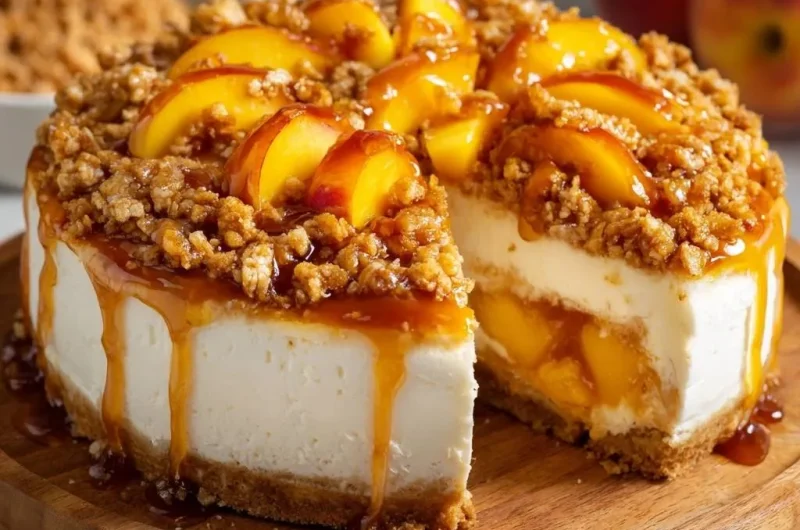 Peach Streusel Cheesecake