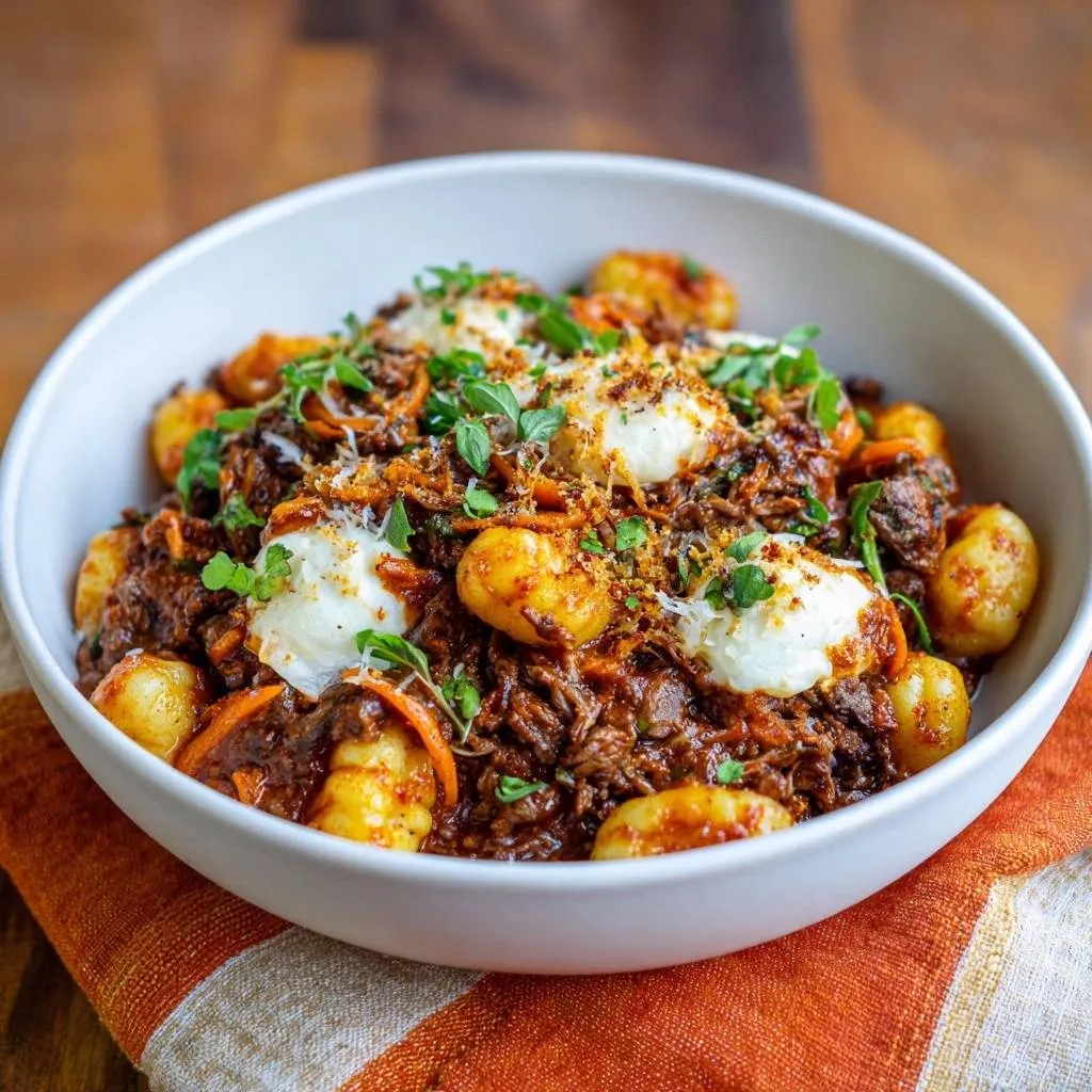 Short Rib Ragu Gnudi with Burrata - recipe image