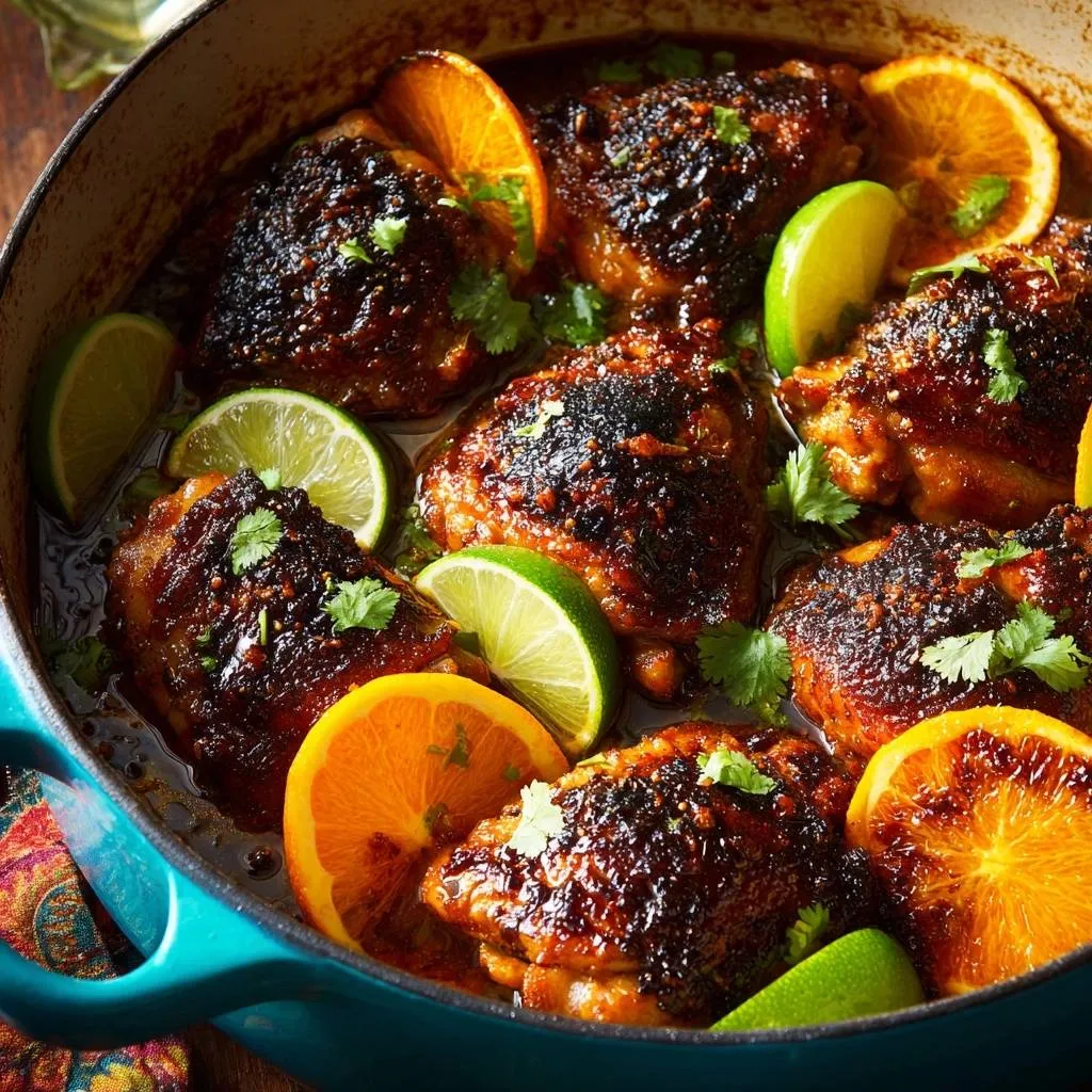 Sticky Orange Lime Chicken Thighs - recipe image