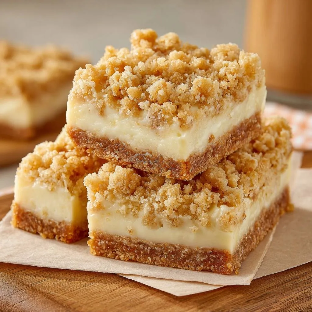 Streusel Cheesecake Bars with Crunchy Topping - recipe image