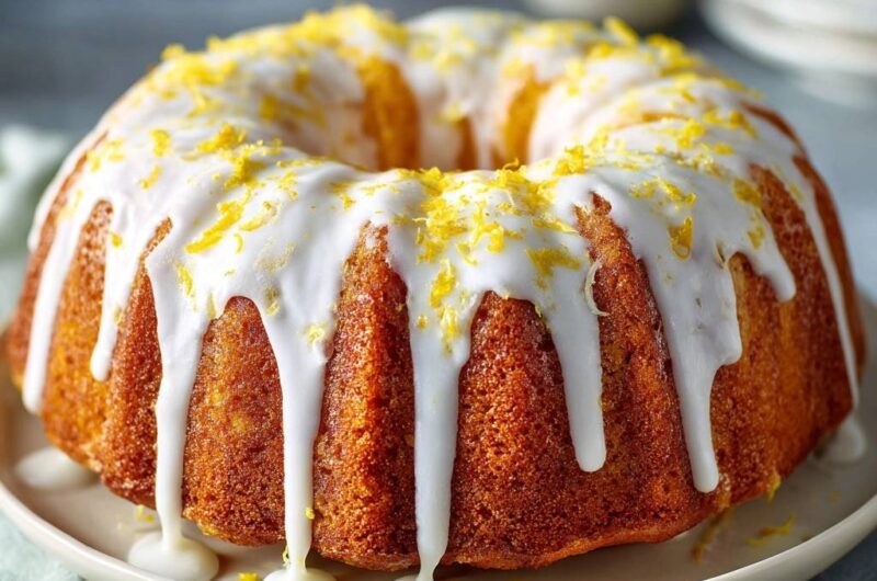 Glazed Lemon Zest Bundt Cake with Foolproof Pan Release